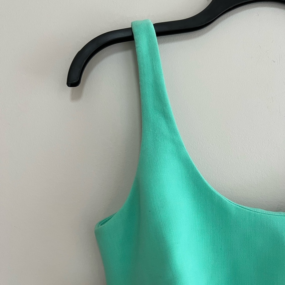 Likely Rounded Neck Body Con Unlined Sheath Sleeveless Mini Dress Aqua Green, 4 - Picture 4 of 9